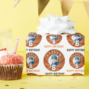 Papel De Presente Foto de Aniversário Feliz Idade Crianças Bola de B