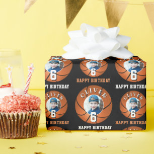 Papel De Presente Foto de Aniversário Feliz Idade Crianças Bola de B