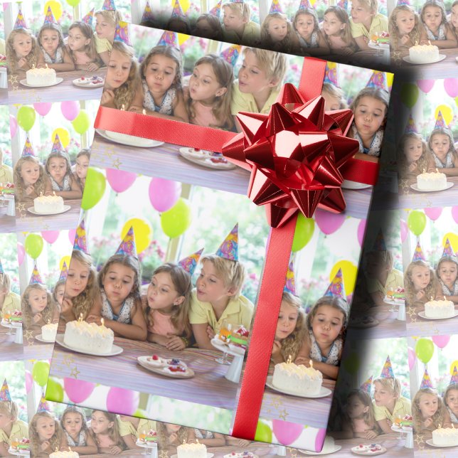 Papel De Presente Foto de Aniversário Personalizada (Criador carregado)