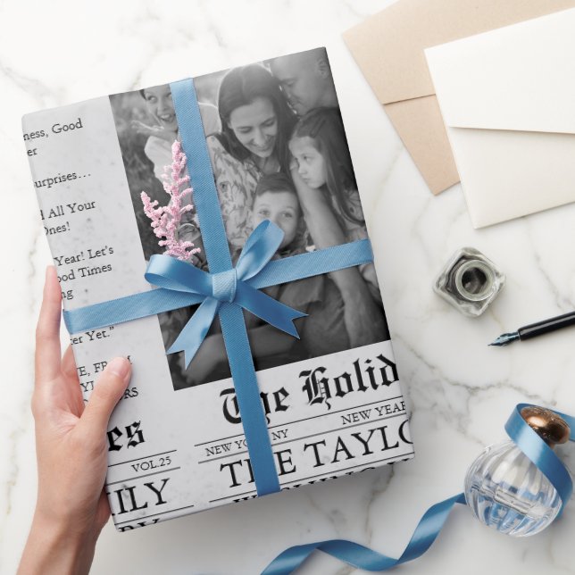 Papel De Presente Foto de Ano Novo exclusiva divertida do jornal (Presentear)