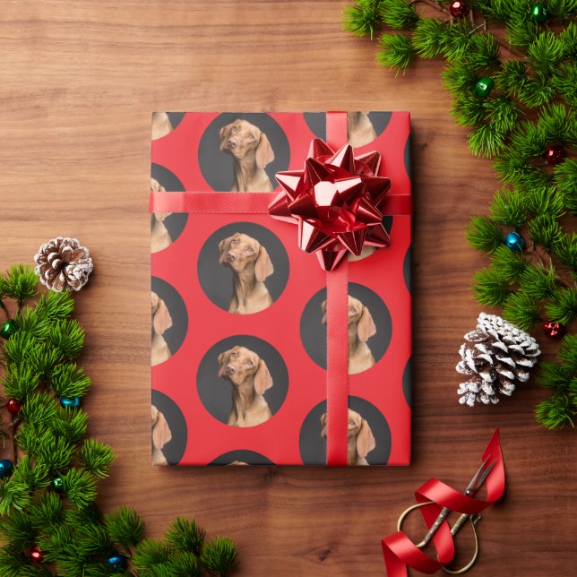 Papel De Presente Foto de Cachorro Fofa Moderna  (Presente de Natal)