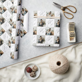 Papel De Presente Foto de Casal Personalizada Elegante Moderna para
