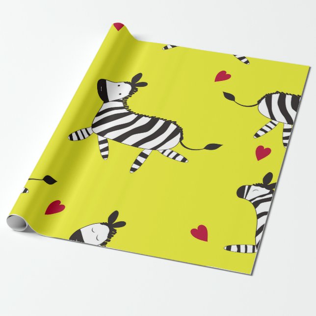 Papel De Presente Foto de desenho animado de Zebra Cura, com tela de (Desenrolado)
