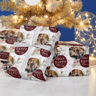 Papel De Presente Foto de Família Alegre Feliz Natal Presente de Fér