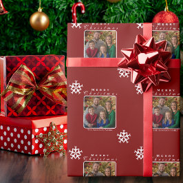 Papel De Presente Foto de Floco de Neve do Avião de Natal Muito Engr