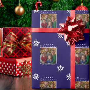 Papel De Presente Foto de Floco de Neve do Avião de Natal Muito Engr