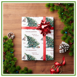 Papel De Presente Foto de gato perigosa da árvore de Natal