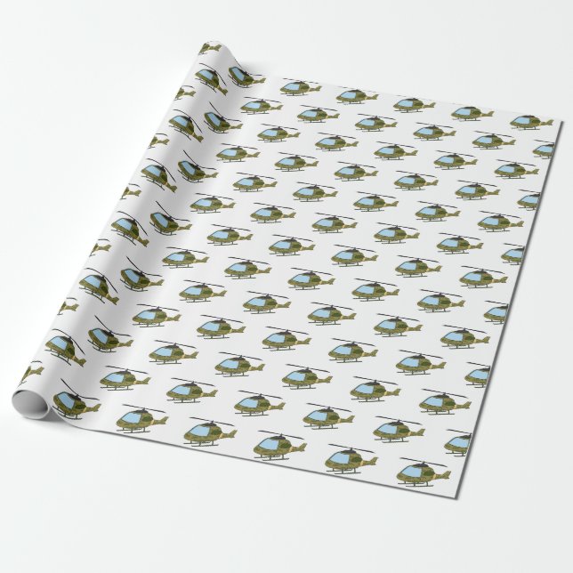 Papel De Presente Foto de helicóptero de camoflagem do exército (Desenrolado)