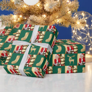 Papel De Presente Foto de Meia de Natal de Veado Desenhado à Mão em 