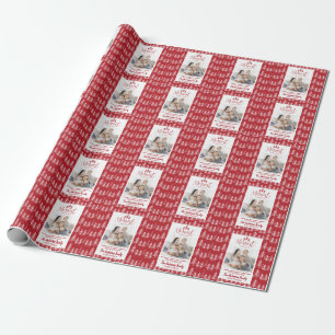Papel De Presente Foto de na moda de Natal rústico moderno vermelho