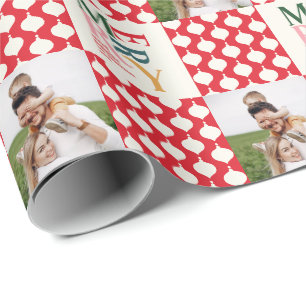 Papel De Presente Foto de Natal da tipografia colorida retrógrada