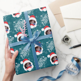 Papel De Presente Foto de Natal Merry Personalizada