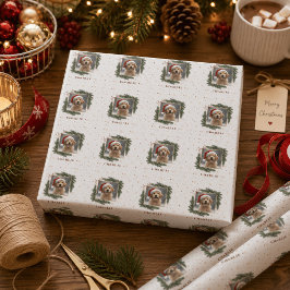 Papel De Presente Foto de Natal Personalizada do Animal de Estimação