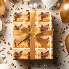 Papel De Presente Foto de Pato de Mallard ouro