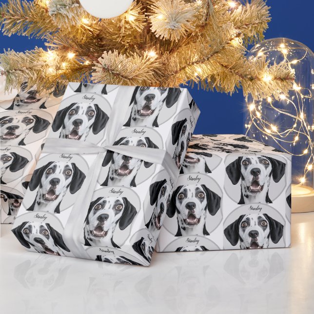 Papel De Presente Foto de Pet Personalizada | Personalizada (Feriados)