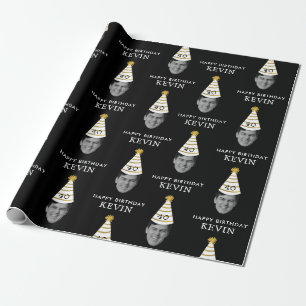 Papel De Presente Foto Divertida de Rosto Personalizado Feliz Aniver