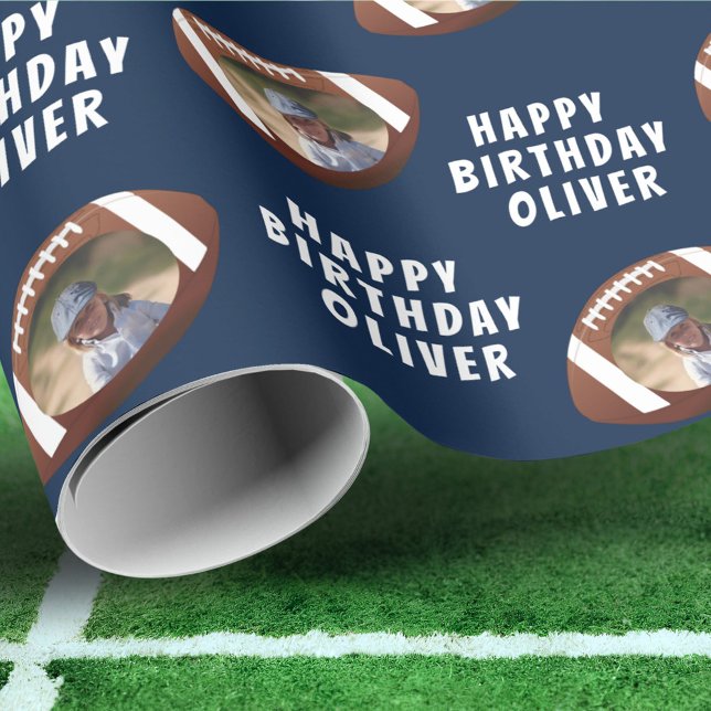 Papel De Presente Foto do American Football Ball Happy Birthday Boy (Criador carregado)
