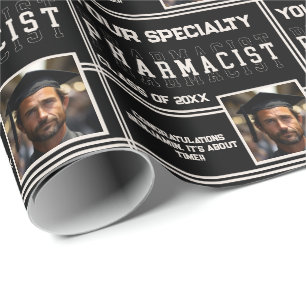 Papel De Presente Foto do Ano de Graduação do Nome de Farmacologia P