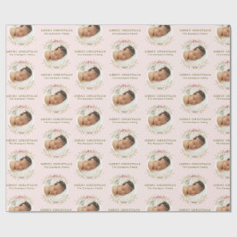 Papel De Presente Foto do Arco Rosa Floral Girly Coquette
