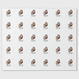Papel De Presente Foto do casal com nome e data simples casamento