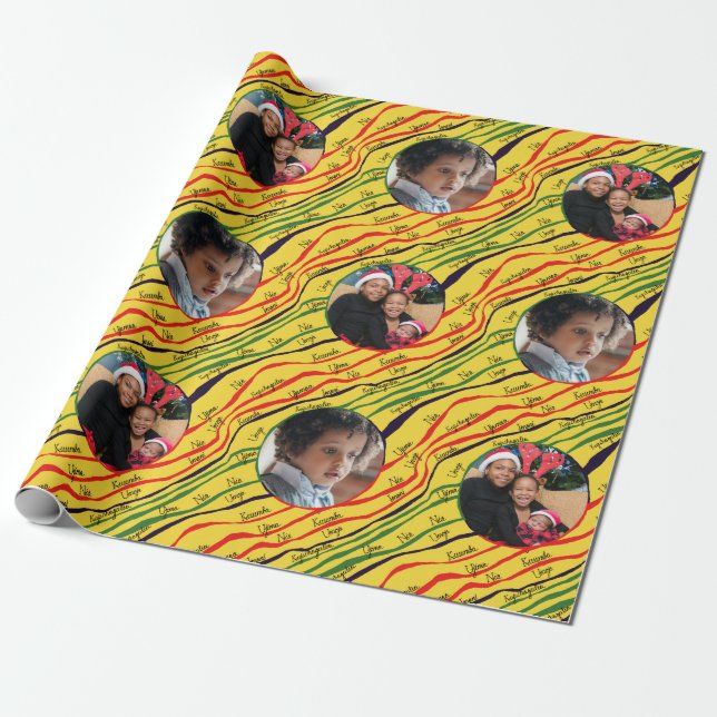 Papel De Presente Foto do feriado de Kwanzaa personalizada (Desenrolado)