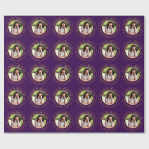 Papel De Presente Foto do Partido do Formando de Tipografia Dourada 