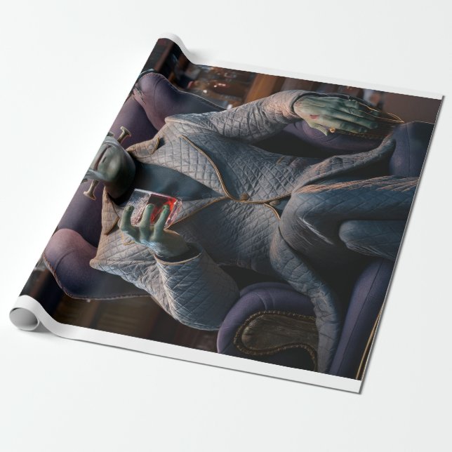 Papel De Presente Foto do perfil de Halloween, monstro de Frankenste (Desenrolado)
