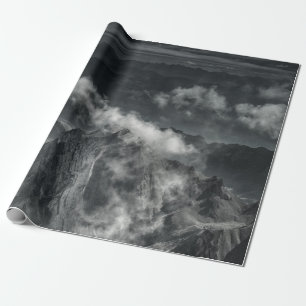 PAPEL DE PRESENTE FOTO EM GRAYSCALE DO INTERVALO DE MONTANHA
