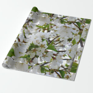 Papel De Presente Foto floral branca elegante