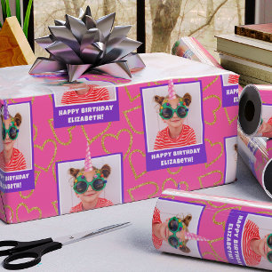 Papel De Presente Foto para Crianças Personalizadas Feliz Aniversári