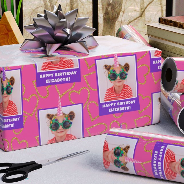 Papel De Presente Foto para Crianças Personalizadas Feliz Aniversári (Criador carregado)