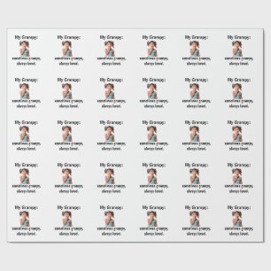 Papel De Presente Foto Personalizada da Netinha e do Vô