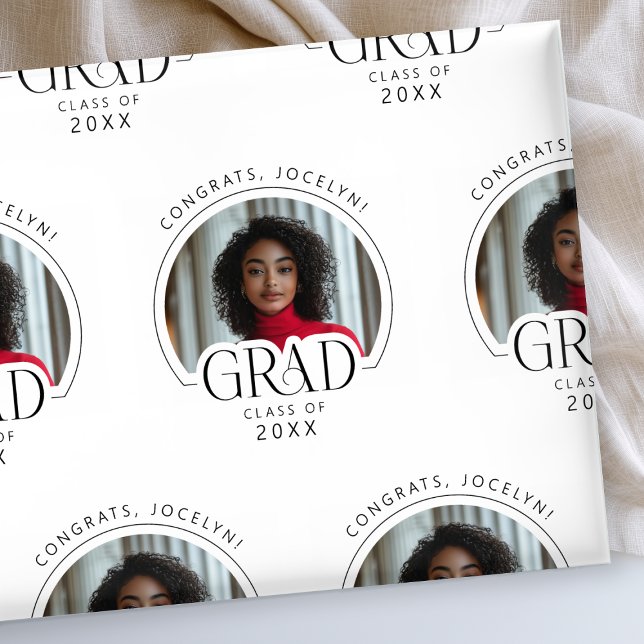 Papel De Presente Foto Personalizada da Turma de 2026 Graduada  (Criador carregado)