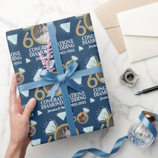 Papel De Presente Foto personalizada de aniversário de casamento de 