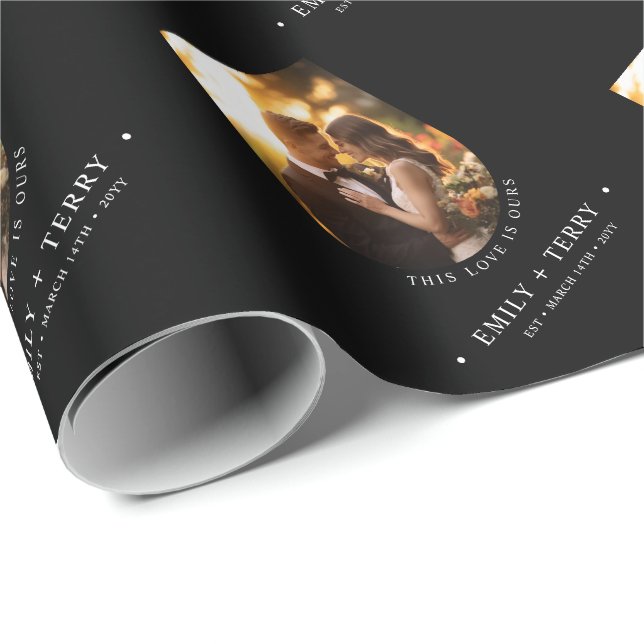 Papel De Presente Foto personalizada de casamento de noivas e noivos (Ponta do rolo)