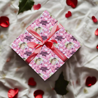 Papel De Presente Foto Personalizada De Corações De Coleta