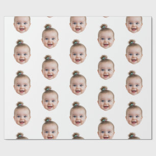 Papel De Presente Foto personalizada de rosto de bebê bonitinho Foto
