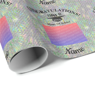 Papel De Presente Foto Personalizada Do boné de formatura E Do Tasse