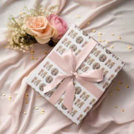 Papel De Presente Foto personalizada do Dia de as mães de flores MOM