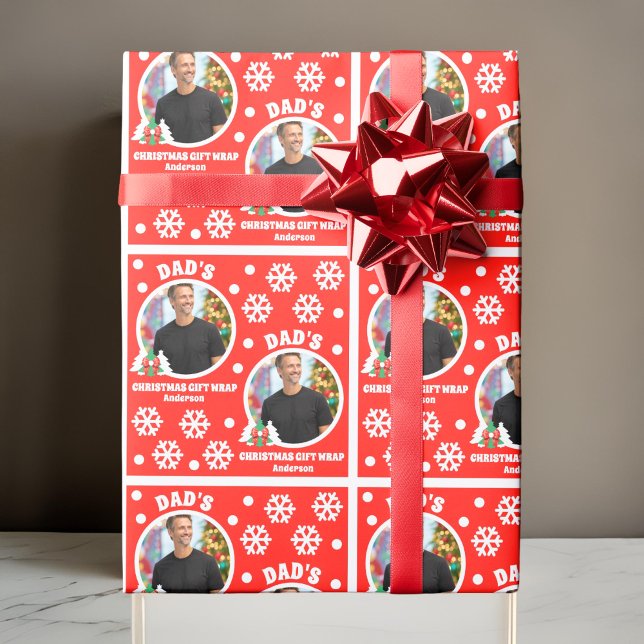 Papel De Presente Foto personalizada do Pai para o presente de Natal (Criador carregado)