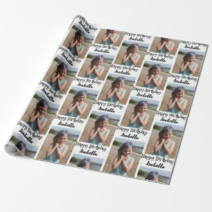 Papel De Presente Foto personalizada e apelido Aniversário