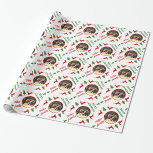 Papel De Presente Foto personalizada feriado dos cervos e do Natal