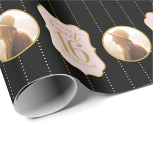 Papel De Presente Foto Personalizada Negra Negra Negra Negra Negra, 