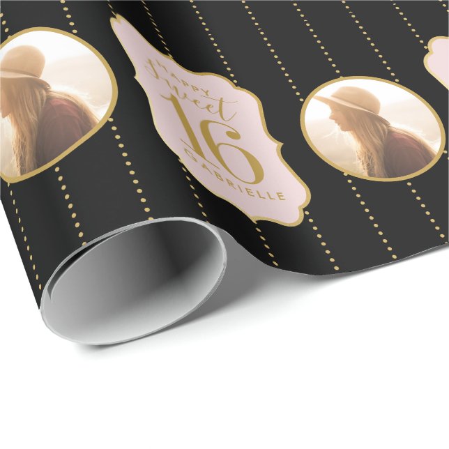 Papel De Presente Foto Personalizada Negra Negra Negra Negra Negra,  (Ponta do rolo)