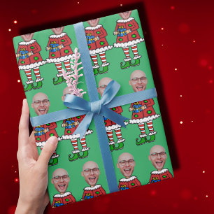 Papel De Presente Foto Personalizada Personalizada do Elf no Natal
