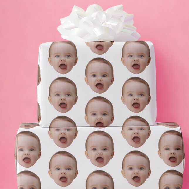 Papel De Presente Foto personalizada, rosto de foto personalizado (Criador carregado)