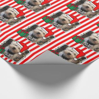 Papel De Presente Foto personalizada Santa Hat Pet HO HO
