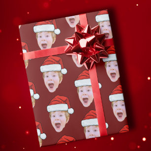 Papel De Presente Foto personalizada simples Foto de Papai Noel Nata