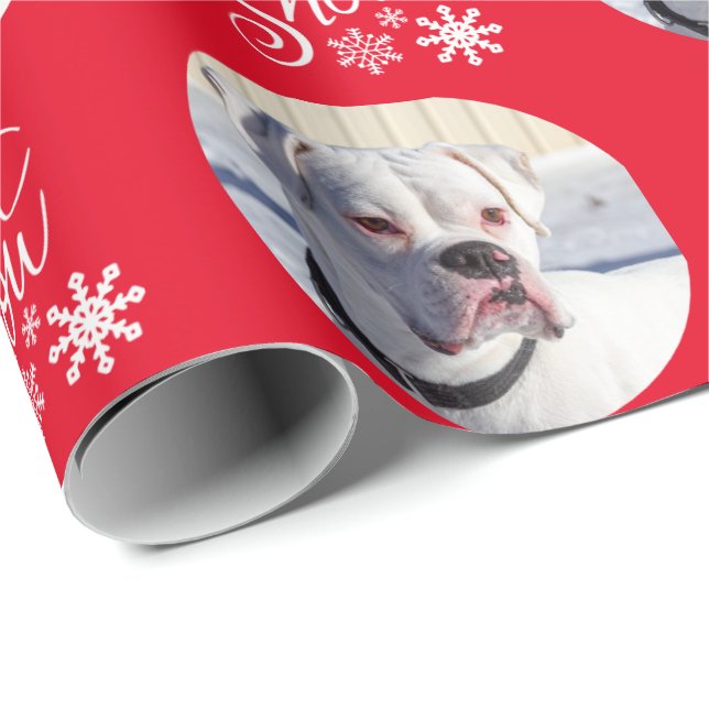 Papel De Presente Foto Red Personalized Dog (Ponta do rolo)
