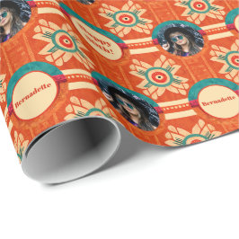 Papel De Presente Foto Sentiment Orange Ethnic Bohemian Birthday